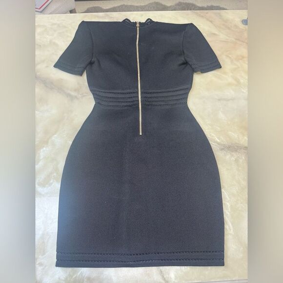 Balmain Black Pique Knit V-Neck Bodycon Mini Dress NWT 38 - Picture 12 of 12